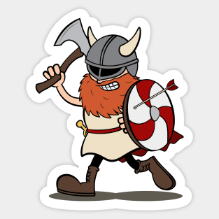 Viking Berserker Cartoon (Player 2 / Red) Sticker